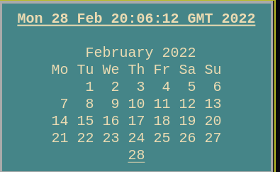 A notification showing a calendar view