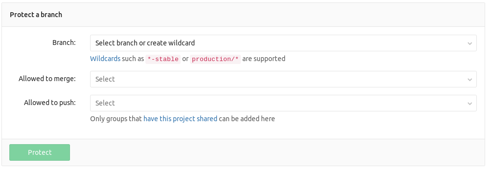 GitLab's protected branches